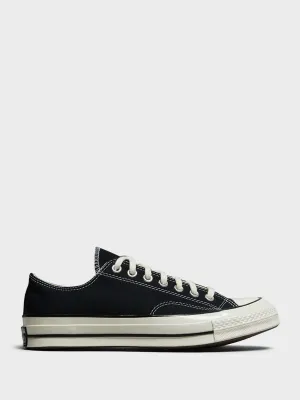 Chuck 70 Low Top Canvas Sneakers in Black/Black/Egret