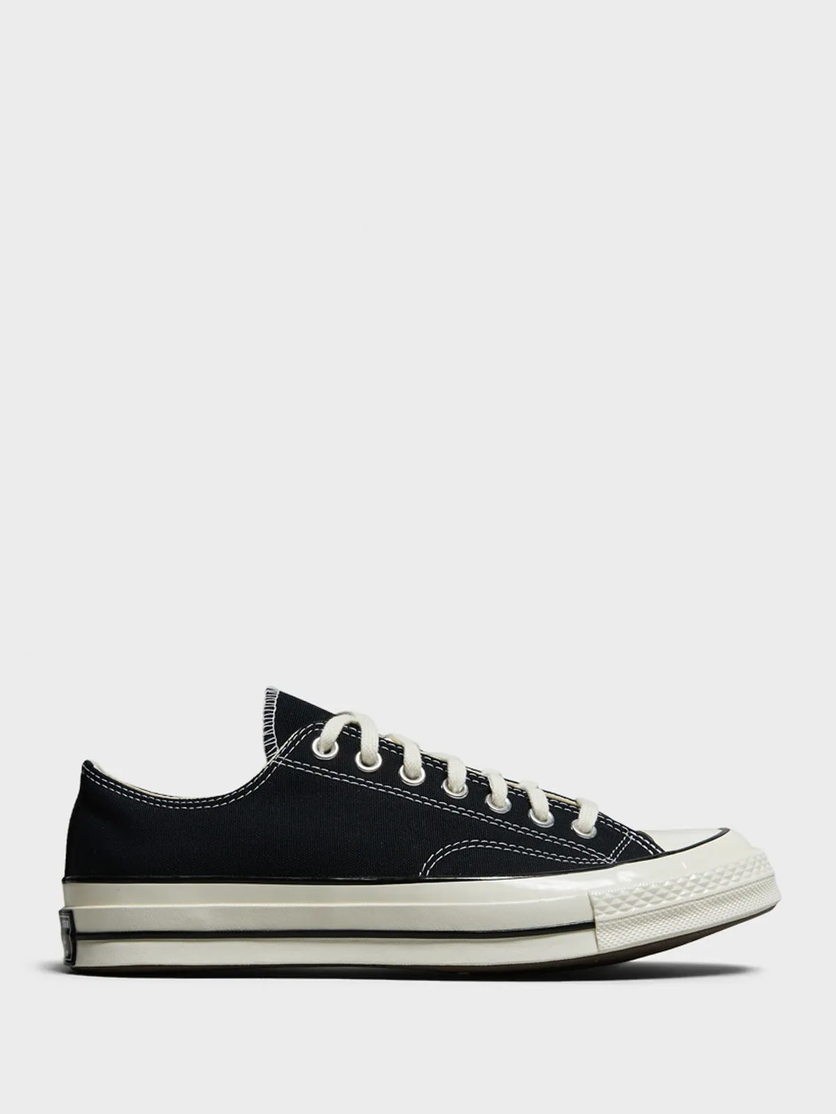 Chuck 70 Low Top Canvas Sneakers in Black/Black/Egret