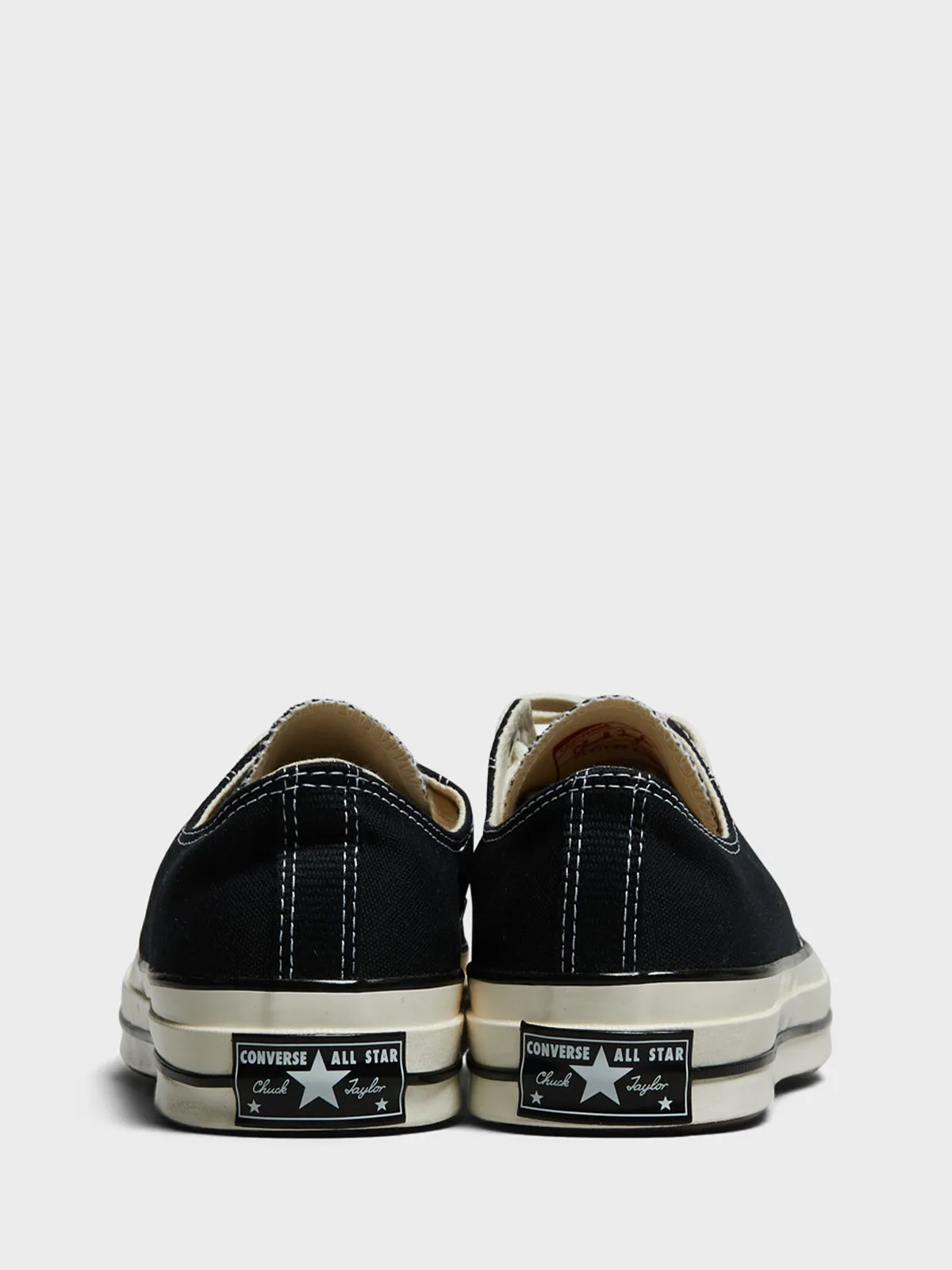 Chuck 70 Low Top Canvas Sneakers in Black/Black/Egret