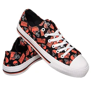 FOCO Cleveland Browns NFL Womens Low Top Repeat Print Canvas Shoes - 7