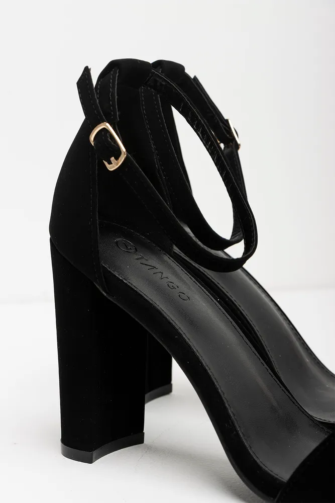 High Block Heel Sandal Black