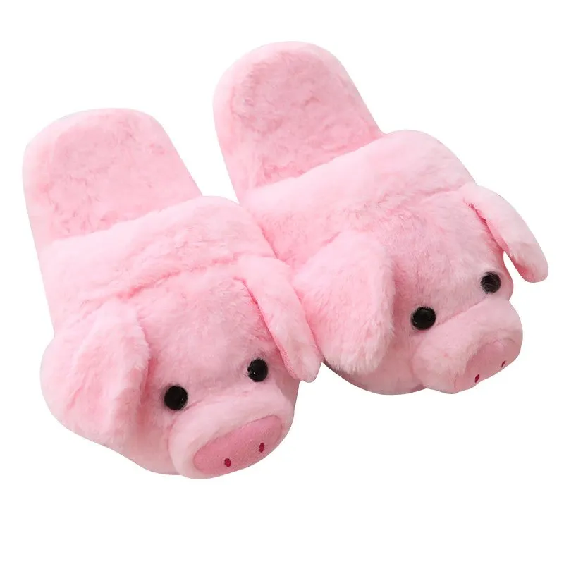 Pink Piggy Plush Slippers