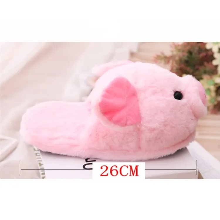 Pink Piggy Plush Slippers