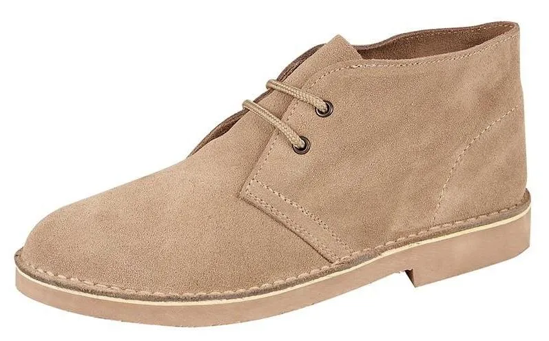 Roamers M467 Stone 2 Eyelets Mens Suede Desert Boots