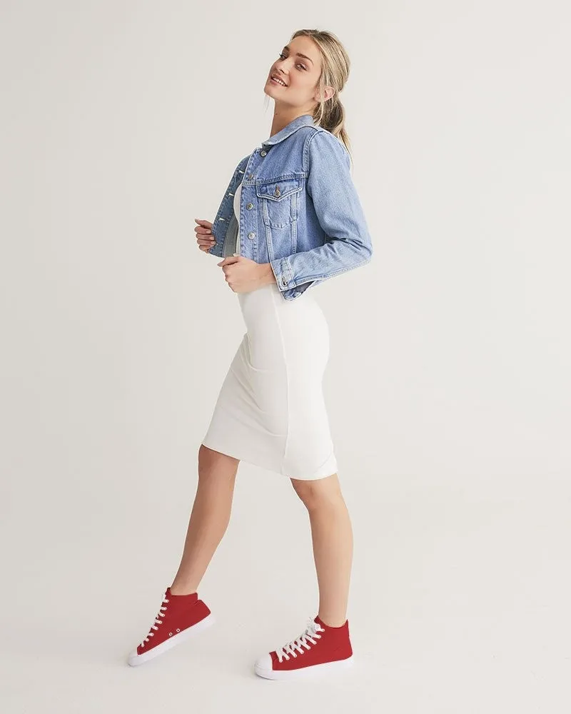 Shaded Red High-Top Canvas Sneakers | Women's | C0M100Y100K30