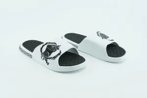 Summer slides in white and black mixed color