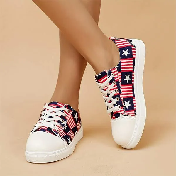 Women's Casual Lace Up Canvas Shoes 79036783C